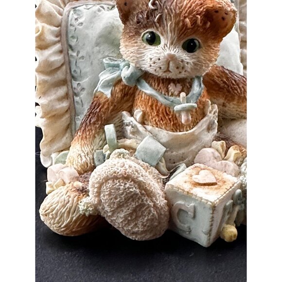 Vtg 1995 1990s Calico Kittens figurine Hello Little One Enesco Baby - Picture 9 of 13